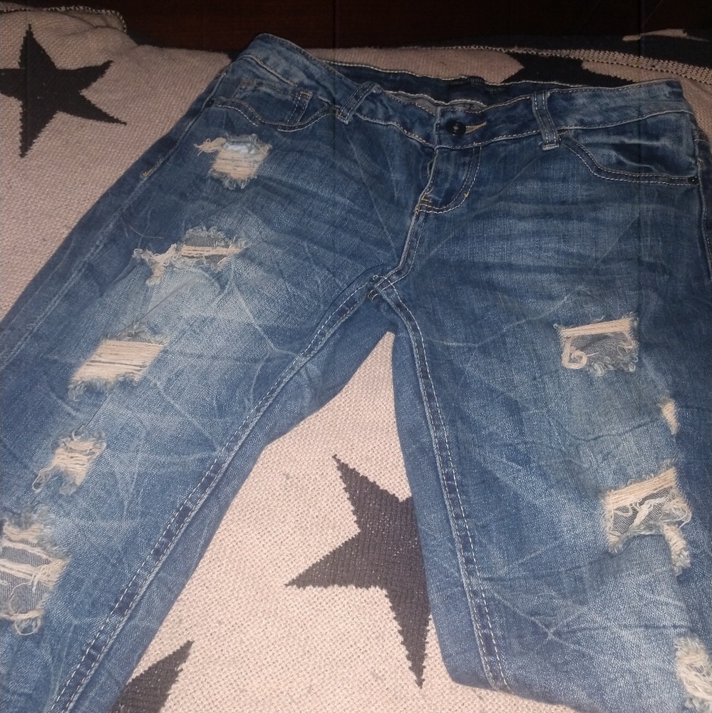 Distressed jeans